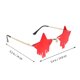 thumbnail image 2 of unbranded 1Par Gafas Rimless Rojas Con Para Uso Casual Y Viajes, 2 of 7