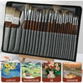 thumbnail image 5 of 25 Pieces Paint Brush Set, Artist Professional Series, Synthetic Acrylic Paint Brushes with Flat, Filbert, Fan, Dagger, Cat Tongue, Round, Angle, Rigger for Oil, Acrylic Canvas Paintings, 5 of 7
