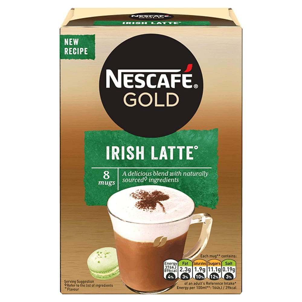 Nescafe Gold Irish Latte Instant Coffee (22g x 8 Sachets) 176g