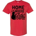 thumbnail image 3 of Inktastic Home is Where My Cats Are with Cat Illustration and Pawprints T-Shirt, 3 of 5