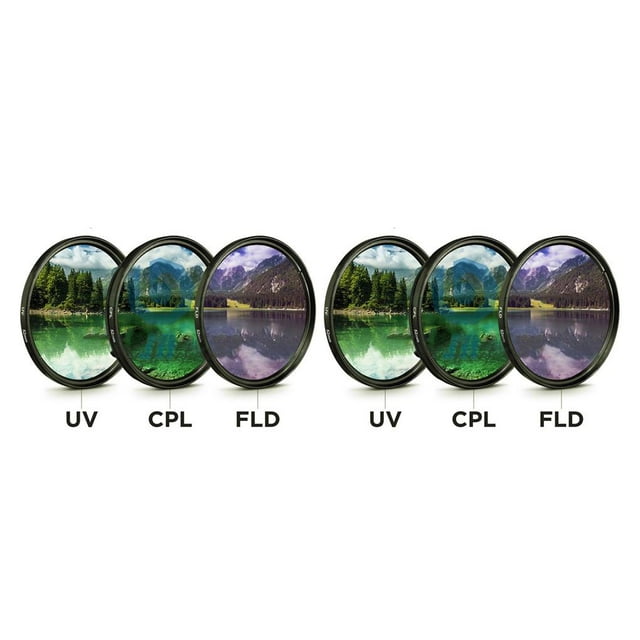 Wisewang 3 Pcs for Purple Light CPL FLD Lens Filter with Bag Protector Circular Polarizer 62mm 2Set