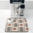 thumbnail image 2 of Washable Rubber Boho Floral Retro Dish Drying Mats for Kitchen Counter Home Large Coffee Bar Pad Accessories and Decor for Utensils Stemware 16''x18'', 2 of 7