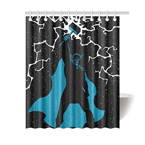 MKHERT Viking Scandinavian Thor Polyester Fabric Bathroom Shower Curtain 60x72 inch