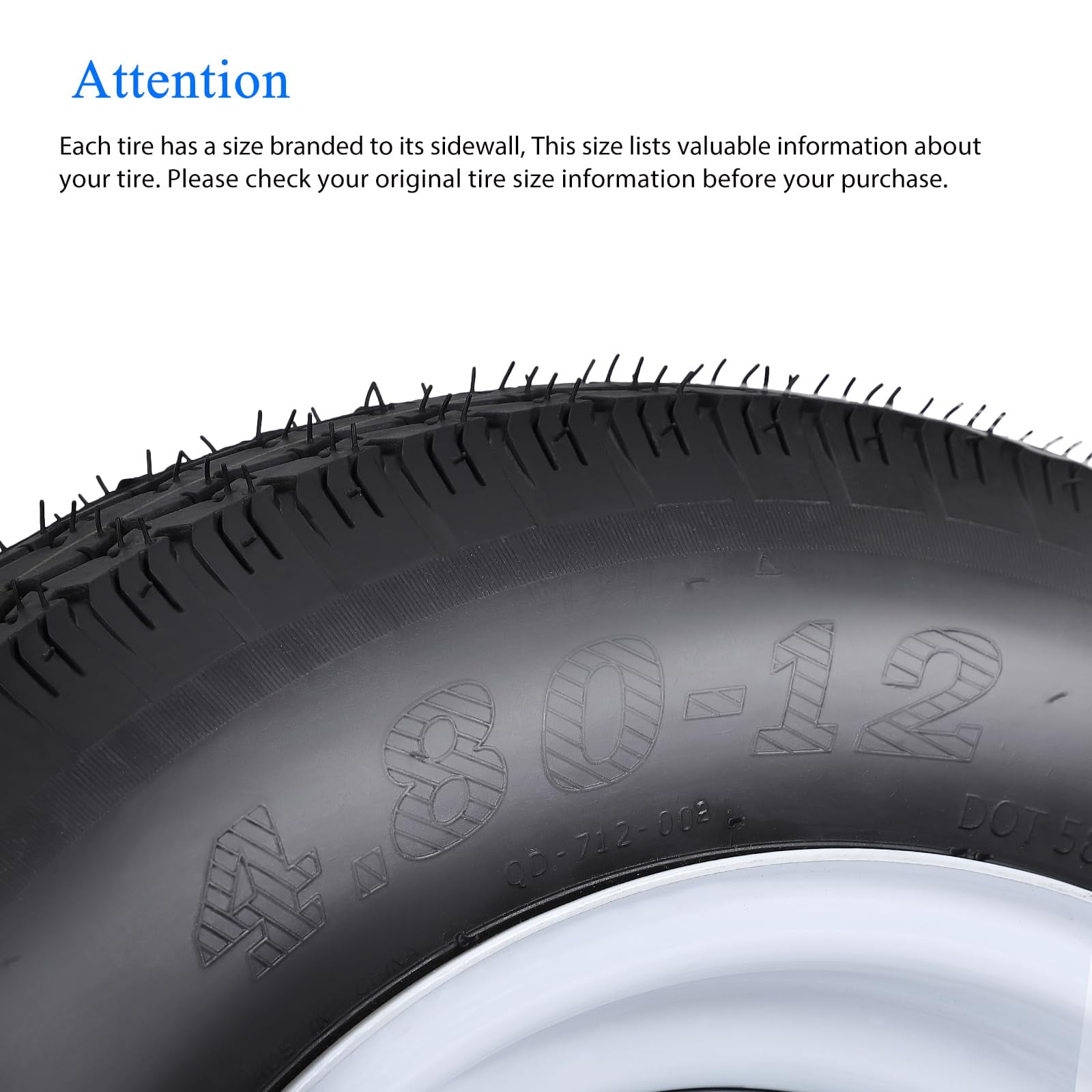 Garvee Set of 2 4.80-12 4.80x12 480-12 4.80-12 Trailer Tires with 12" Rims, 5 Lug on 4.5", Load Range C 6PR