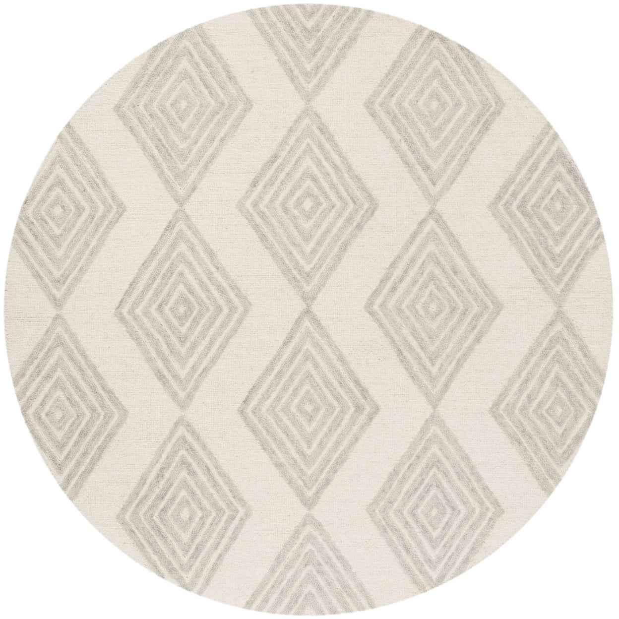 SAFAVIEH Blossom Winston Geometric Wool Area Rug, Ivory/Silver, 4' x 6'