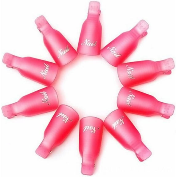 Finger Gel Polish Remover,10pcs Reusable Professional Acrylic Nail Art Soak Off Cap Clip Uv Gel Polish Remover Wrap Tool