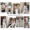 thumbnail image 4 of BTFBM Womens Tank Tops Summer Eyelet Crossed V Neck Sleeveless Casual Loose Fit Basic Spring Top Vacation Outfits, 4 of 7