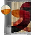 thumbnail image 3 of Small Stall Shower Curtain 36x78 Inch Narrow Half Size Red Boho Geometric Bath Curtains Bathroom Decor Abstract Minimalist Art Waterproof Fabric Shower Curtain Set with Hooks 36 Inch, 3 of 6