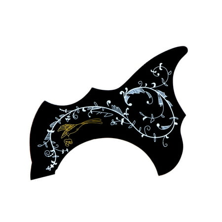 - Fashion Bird Flower Pattern Acoustic Guitar Pickguard Scratch Plate PVC Black