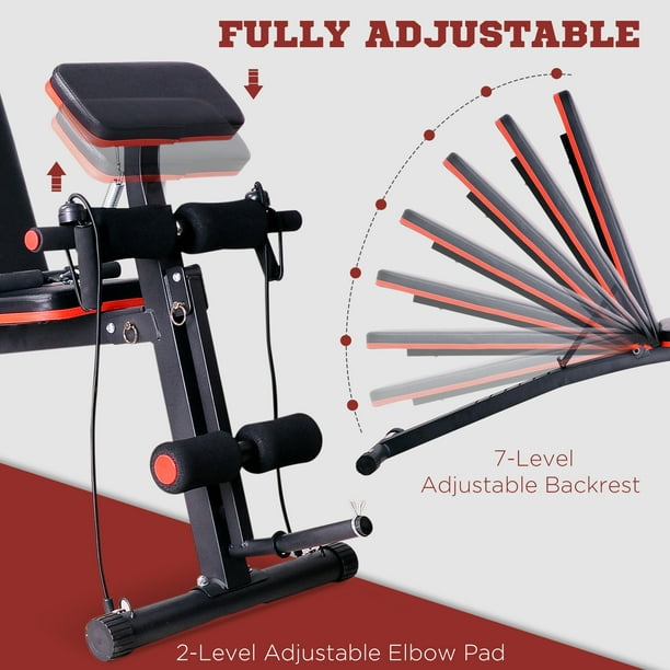 Soozier Foldable Adjustable Dumbbell Bench Press, Weight Lifting
