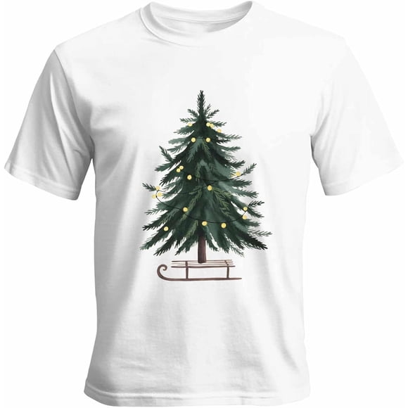 T-Shirts pour Hommes Arbre de Noël Abstrait Manches Courtes Décontracté T-Shirts Graphiques pour Adolescents Garçons/hommes