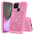 thumbnail image 3 of Value Pack + for Google Pixel 5 5G with Temper Glass Glitter Hard Case Hybrid Cell Phone Case Glitter Shock proof Edge Slim Bumper Scratch Cover, 3 of 4