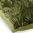 thumbnail image 3 of The HomeCentric Green Pillow Shams, Sequins Beaded Sparkly Glitter Pillow Shams, Pack of 2, 24x24 inch (60x60 cm) Pillow Shams, Square Silk Pillow Shams, Striped Pillow Shams, Easter - Chlorophyll, 3 of 9