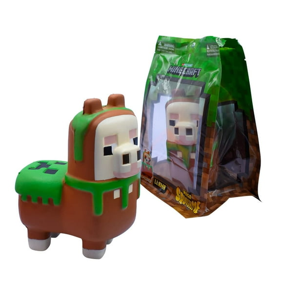Minecraft Llama Mega SquishMe Serie 2 - Perfecto para regalos de fiesta Premios en el aula Juguetes para aliviar el estrés Fidget y cajas del tesoro - Figuras de Minecraft Animales blandos y juguetes