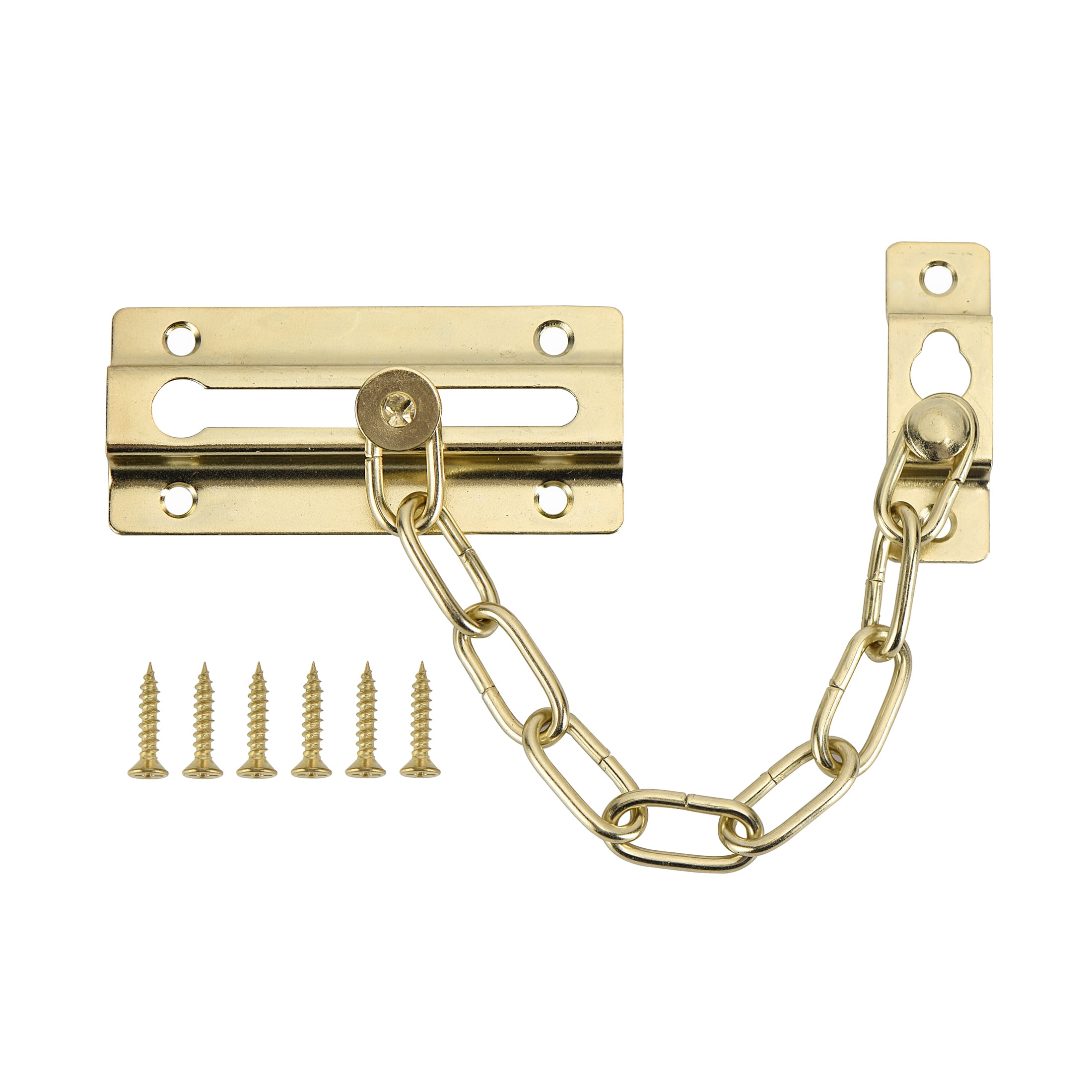 Hyper Tough Privacy Chain Door Guard, Steel material, Brass Plated, mounting hardware included