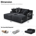 thumbnail image 2 of Aukfa Oversized Double Chaise Lounge Modular Boneless Couch for Living Room, 2 Cup Holders, 4 Pillows, Corduroy, Dark Gray, 2 of 9