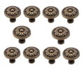thumbnail image 4 of Bnafes Tirador de puerta de cajón de gabinete con forma de flor de metal, tono bronce (paquete de 10), 4 of 5
