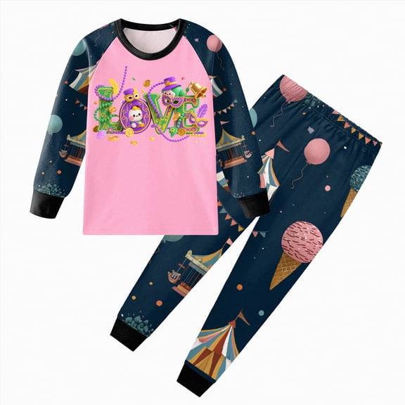 UAYOTSE Toddler Boys Girls' Spring Pajama Set Pullover Tops Pants Sleepwear Set Pjs Outfits,Sizes 7-8 Years