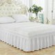 thumbnail image 1 of Bed base cover, single bed skirt with ruffle with solid color elastic, white color, 150 x 200 + 38 cm, 1 of 5