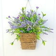 thumbnail image 4 of Clearance!Spring Artificial Flowers,Wildflowers Door Hanging Basket Wreath Home Outdoor Indoor Window Festival Wreath for Front Door for Porch Farmhouse Wedding Home Decor(15.8"*9.9"), 4 of 8