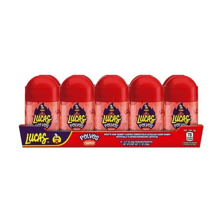 Lucas Polvos Chamoy Chili Powder, 0.71 oz, 10 Pack