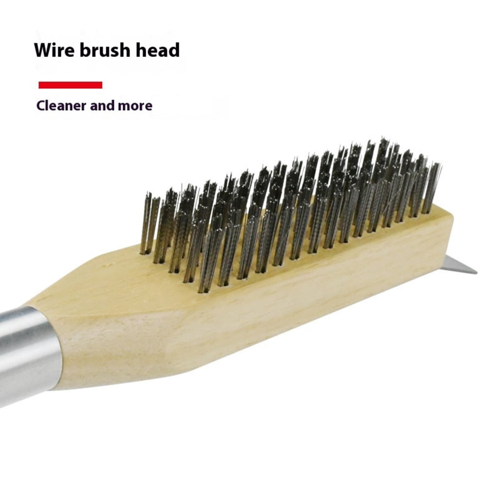 Professional Pizza Oven Brush with Detachable Handle Steel Bristles for Grills