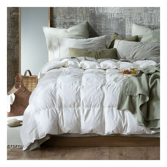 Edredón Duvet Individual 100% Algodón Relleno Pluma de Pato Esquimal (Blanco Densidad Alta)