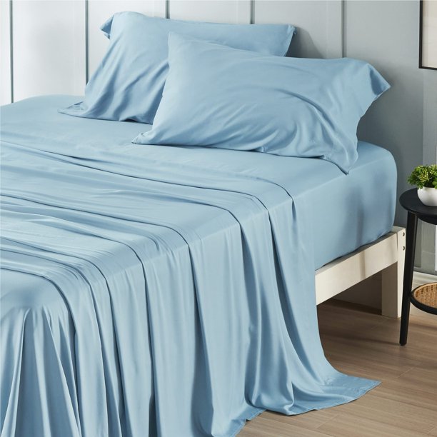 Juego de sábanas Bedsure, tamaño king, rayón, bambú, color azul turquesa
