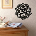thumbnail image 6 of Om Lotus Wall Decor Wooden Wall Art Flower Wood Sign Laser Cut Basswood Silhouette Decorative Hanging Sculpture Spiritual Symbol Unfinished for Painting Crafts DIY Yoga Studio 11.8x11.3Inch, 6 of 7