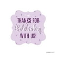 thumbnail image 1 of Lavender, Plum, Royal Purple Wedding Party, Fancy Frame Gift Tags, Thanks for Celebrating With Us!, 24-Pack, 1 of 2