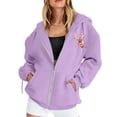 thumbnail image 3 of HGIEYS Womens Zip Up Hoodies 2026 Casual Long Sleeve Zipper Sweatshirts Fall Winter Comfy Track Jackets with Pockets, 3 of 5
