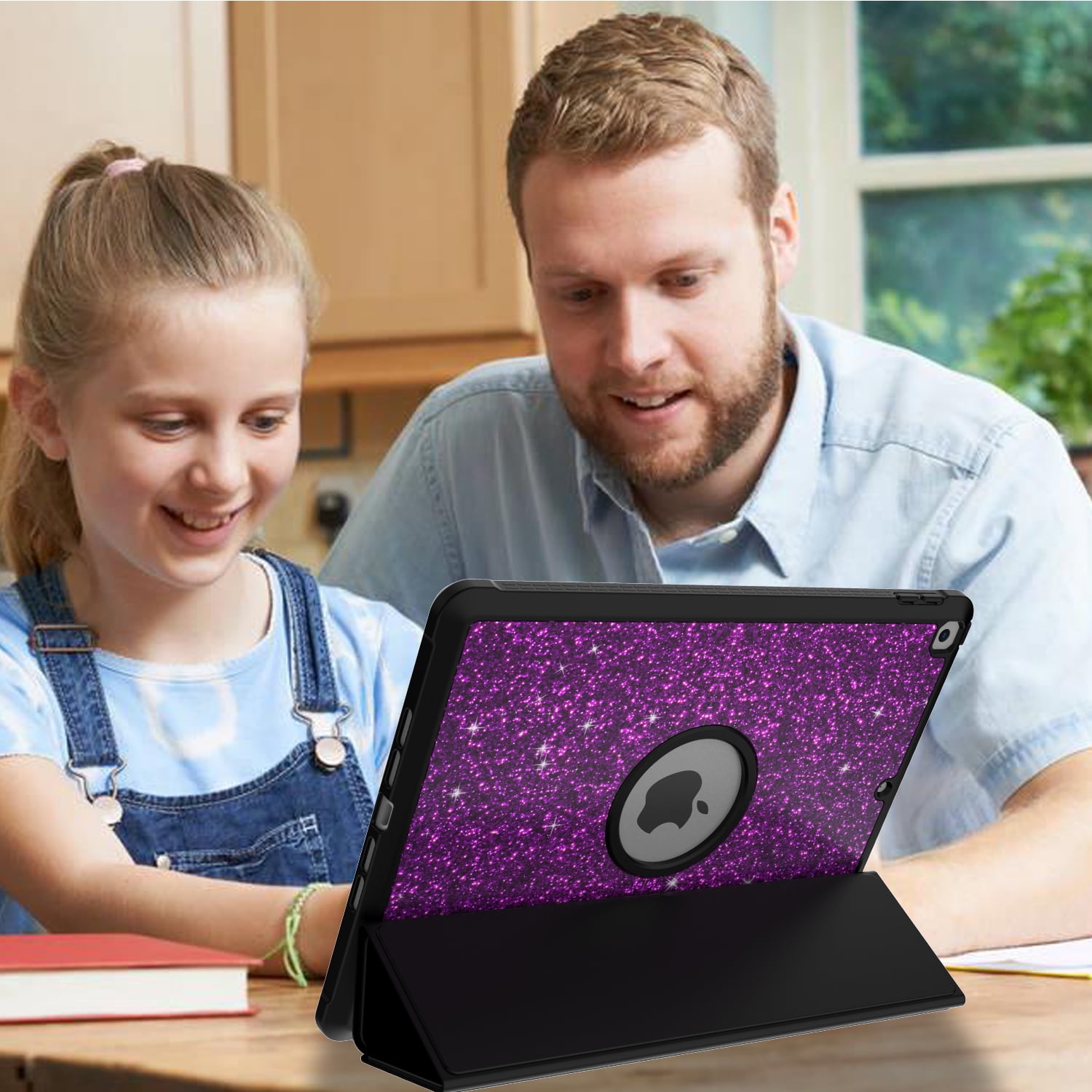 Allytech 10.2" Trifold Stand Tablet Case, Purple