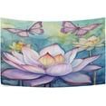 thumbnail image 4 of FREEAMG Butterflies A Lotus Tapestry Hippie Wall Hanging Tapestries Aesthetic Decorative for Living Room Bedroom Ceiling 80x60In, 4 of 7