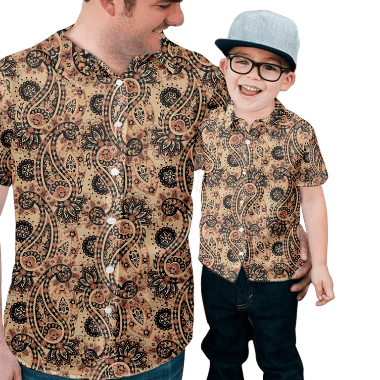 Fashion Print Paisley Pattern Men's Long Sleeve Shirt Button Down Work  Shirt Casual Beach Shirt Tops