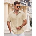 thumbnail image 4 of COOFANDY Mens Short Sleeve Button Down Shirt Lightweight Casual Shirts for Vacation Shirts, 4 of 6