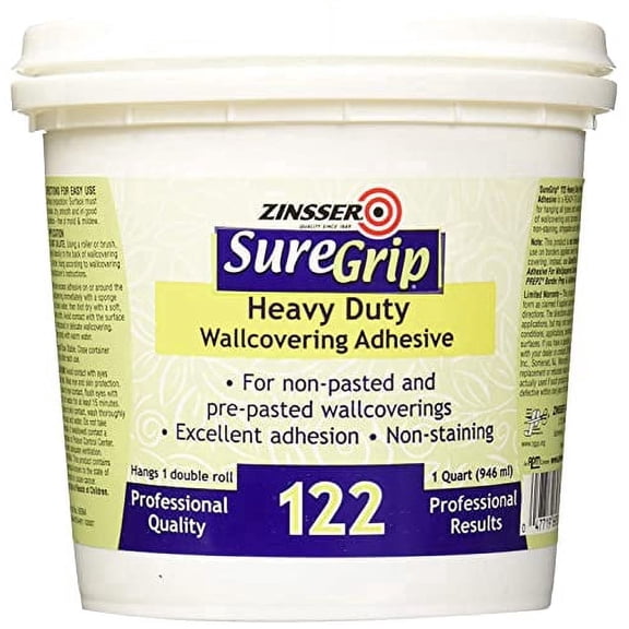 69384 SureGrip 122 Heavy Duty Wallcovering Adhesive, Quart