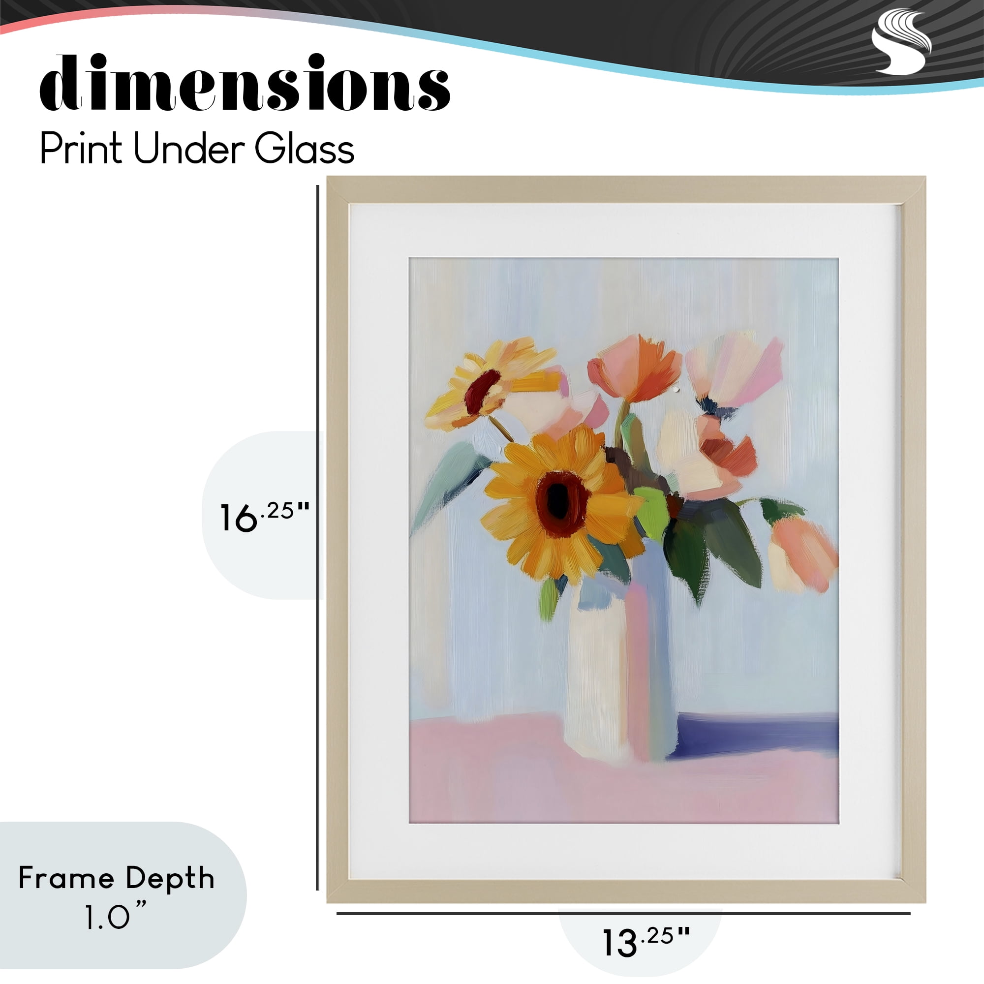 Stupell Industries Sleek Vase Bouquet Birch Framed Print Under Glass, design by The Prints Vibe