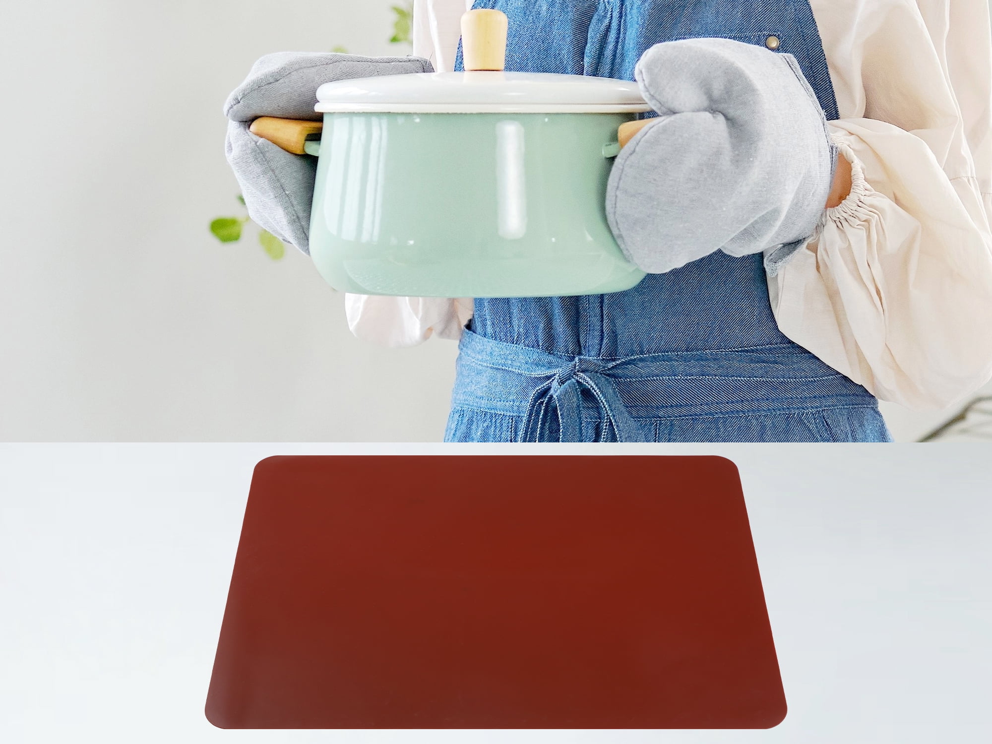 Unique Bargains Set of 6 Silicone Placemats for Kitchen Dining Table Decor Brown