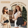 thumbnail image 5 of Backpack Purse for Women, PU Leather Backpack Purse, Waterproof Anti-Theft Women Backpack, Fashion Multi-Pocket Shoulder Bag Handbag With Clutch（Black）, 5 of 7