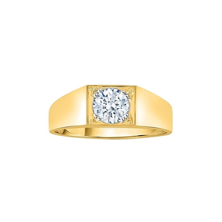 KATARINA Diamond Solitaire Men s Ring in 14K Yellow Gold (1 cttw I-J I1-I2) (Size-13)
