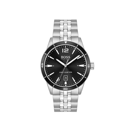 HUGO #Expose Men's Stainless Steel Link Bracelet Watch - 44mm Black Dial, Quartz Multifunction