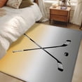thumbnail image 4 of 3'x5' Area Rugs, Yellow Gray Ombre Indoor Outdoor Area Rug for Living Room Bedroom, Black Hockey Sticks Minimalist Style Washable Bathroom Rugs Kitchen Floor Carpet Mats Home Decor Aesthetic, 4 of 8