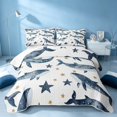 thumbnail image 2 of Erosebridal Sea Whale Bed Spread Queen, Coastal Animal Queen Coverlet Set, Polka Dots Reversible 3-Piece, 1 Quilt and 2 Pillowcases, 2 of 7