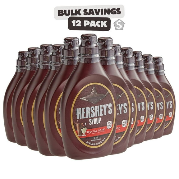 HERSHEY'S Special Dark Chocolate Syrup 21.09 fl. oz. (22 oz.) - 12/Case