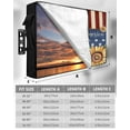thumbnail image 2 of 4th of July Outdoor TV Cover 52 to 55 Inch Weatherproof, Independence Day Sunflower Blue Red 600D Oxford TV Covers with Waterproof Zipper, Outside Flat TV Screen Protector Size 52"W x 19"H x 4.5"D, 2 of 7