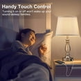 thumbnail image 4 of NATYSWAN Lamps for Bedrooms Set of 2, Brushed Nickel Bedside Lamps with USB Ports, 3 Way Dimmable Nightstand Lamps , Touch Table Lamp for Living Room Bedroom Office, Bulbs Included, 4 of 10