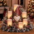 thumbnail image 7 of Christmas Lighted Centerpiece with Flameless Candle Glow, Outdoor Christmas Lights, Frosted Center Table Decor, Red Hat Yard Accent, 7 of 7