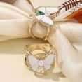 thumbnail image 2 of Anillo para bufanda con mariposa de diamantes de imitación, clip para corbata de camiseta de mujer, chal, bufandas de seda, soporte para anillos, broche, hebilla deslizante, accesorios de ropa, 2 of 8