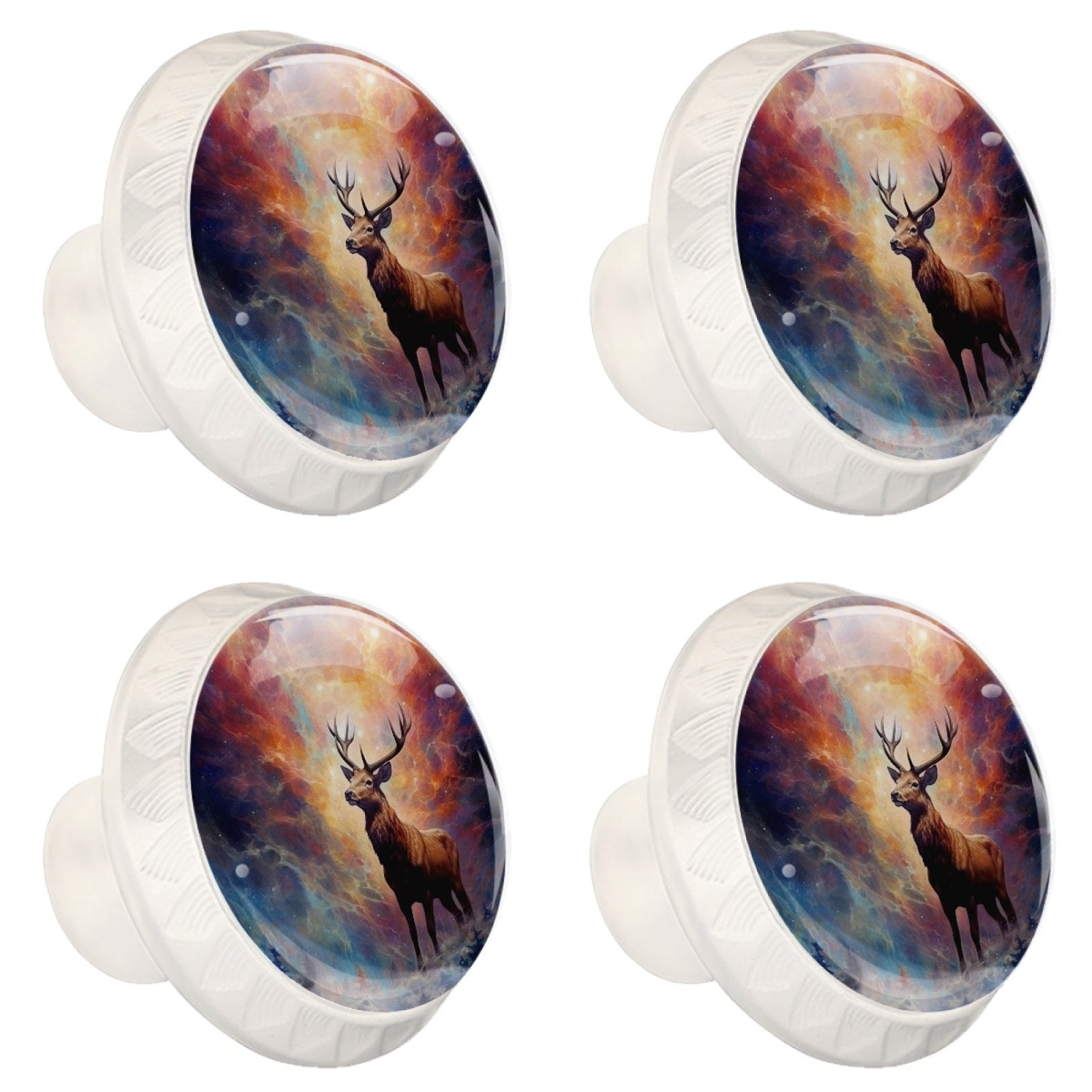 4 Pcs Deer Knobs for Kitchen Cabinet Cupboard Dresser Bookcase Drawer Pulls Handles Round Home Decor