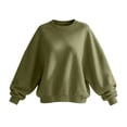 thumbnail image 4 of Luvrsol Crewneck Sweatshirts Women Oversized Long Sleeve Drop Shoulder Pullover Casual Loose Solid Tops, Army Green S-2XL, 4 of 6